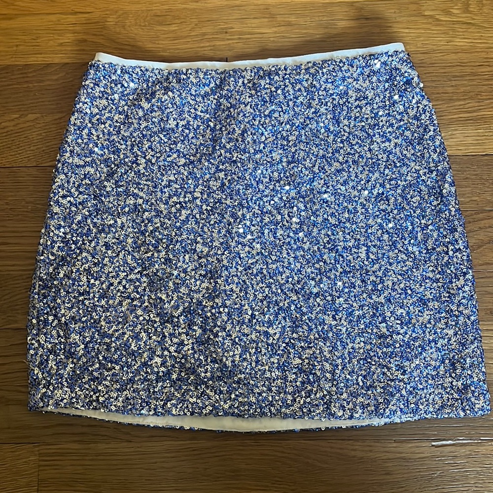 Blue sequin skirt